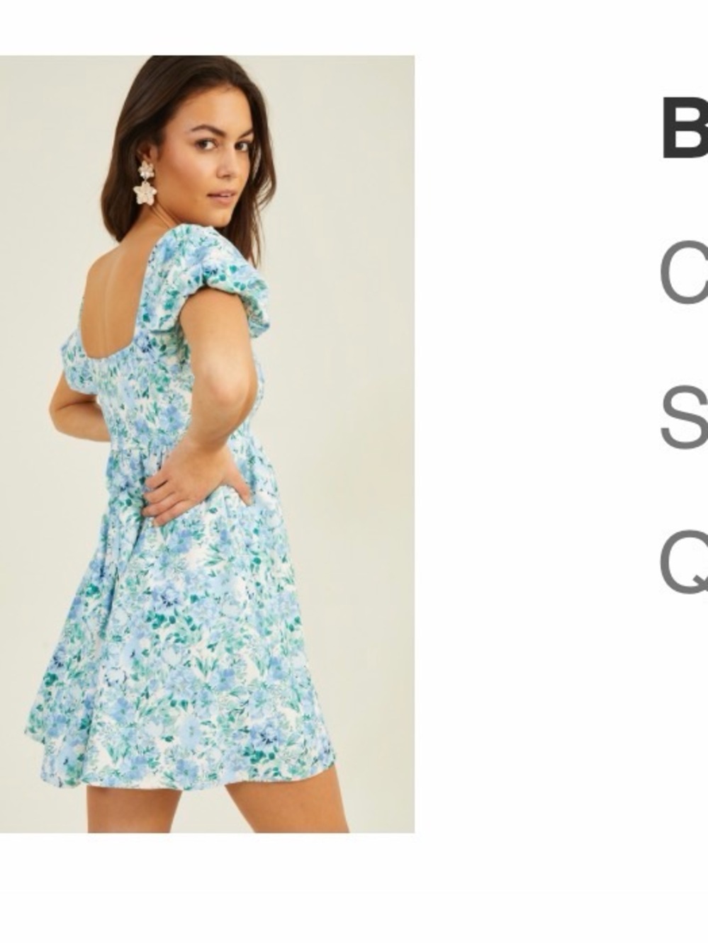 Altar'd State Bristol Puff Mini Dress - Blue, XS